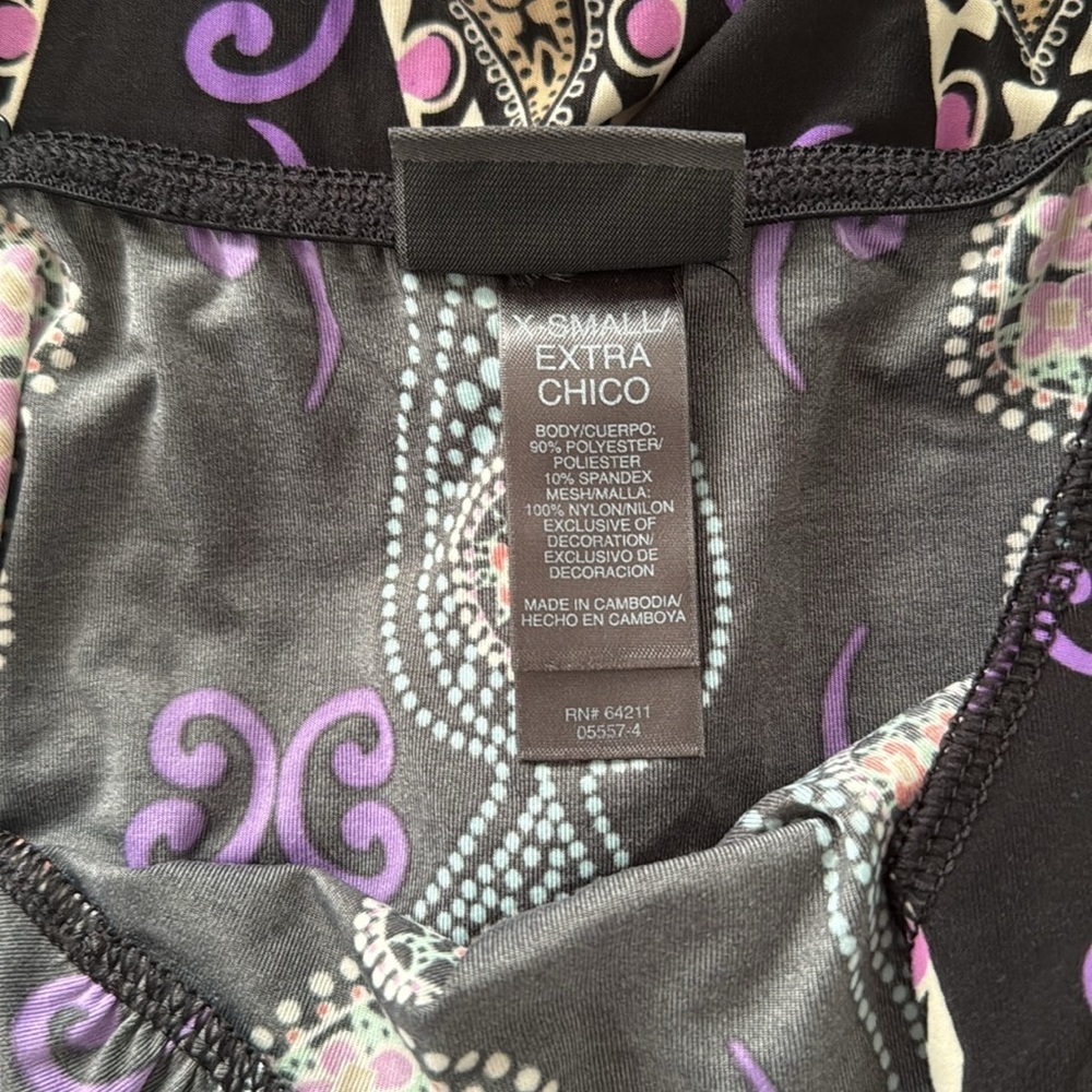 Bisou Bisou by Michele Bohbot Women’s Purple Black Printed Slip Dress XS - Picture 8 of 8